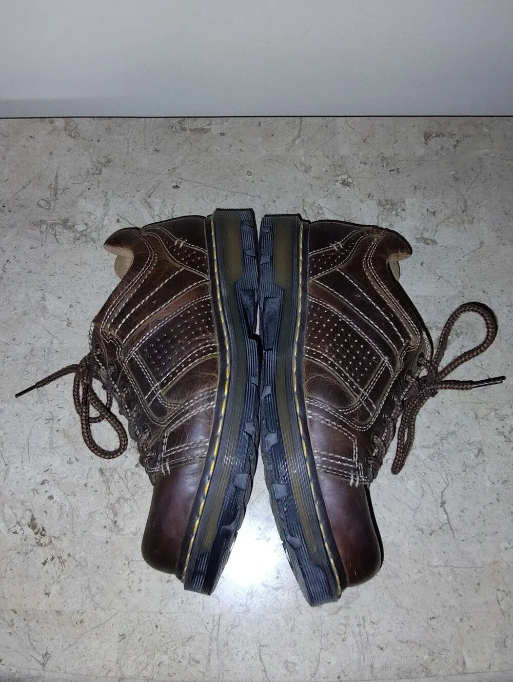 Dr Martens EVERETTE AW004  Men's Brown Leather Shoes - Durable Casual Lace-Up